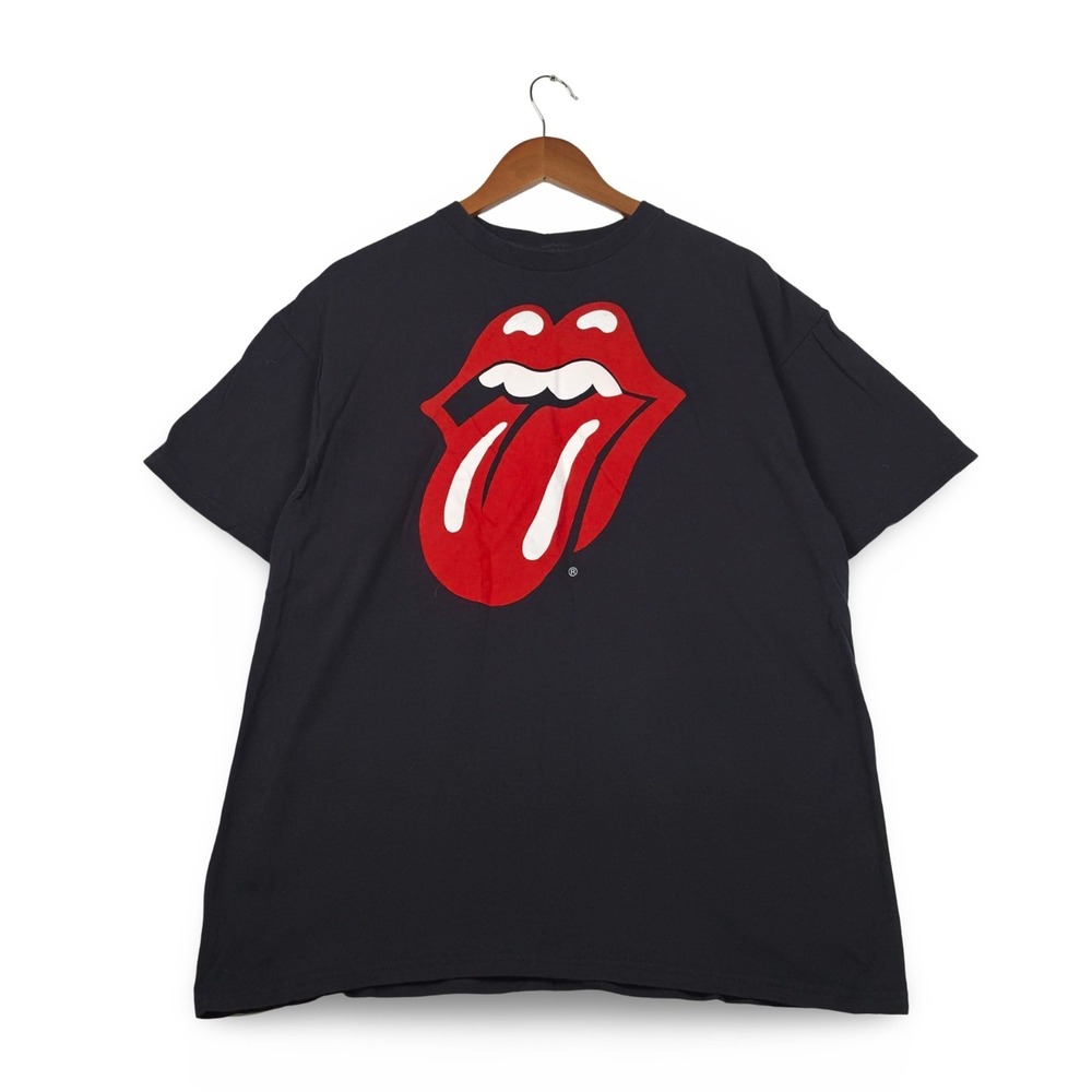 Rolling Stones Classic Lips Tongue Band Graphic T-Shirt Black Mens XL Bravado